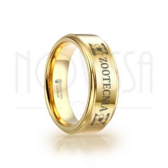 imagem ZOOTECNIA - GOLD EDITION - ANEL DE TUNGSTÊNIO MAGNETIZADO A OURO 18K DE ALTO BRILHO 