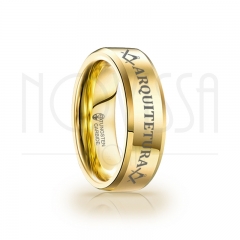 imagem ARQUITETURA - GOLD EDITION EDGE - ANEL DE TUNGSTÊNIO MAGNETIZADAS A OURO 18K