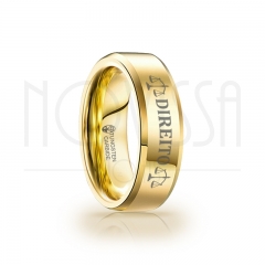 imagem DIREITO - GOLD EDITION EDGE - ANEL DE TUNGSTÊNIO MAGNETIZADAS A OURO 18K