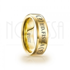 imagem ED FISICA - GOLD EDITION EDGE - ANEL DE TUNGSTÊNIO MAGNETIZADAS A OURO 18K