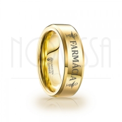 imagem FARMÁCIA - GOLD EDITION EDGE - ANEL DE TUNGSTÊNIO MAGNETIZADAS A OURO 18K