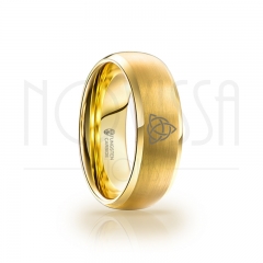 imagem TRIQUETRA ANEL MAGNETIZADO A OURO 18K COM ACABAMENTO FOSCO