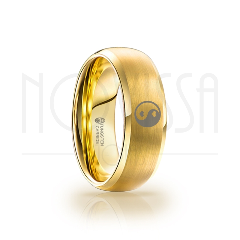 imagem YIN YANG ANEL MAGNETIZADO A OURO 18K COM ACABAMENTO FOSCO