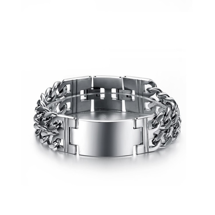 imagem MASSIVA PULSERA CHROME EM AÇO 316L INOX 