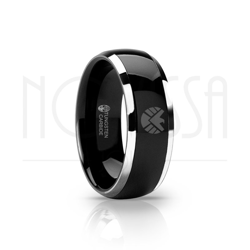 imagem SHIELD - SMOOTH EDITION BLACK - ANEL DE TUNGSTÊNIO COM ACABAMENTO DE ALTO BRILHO