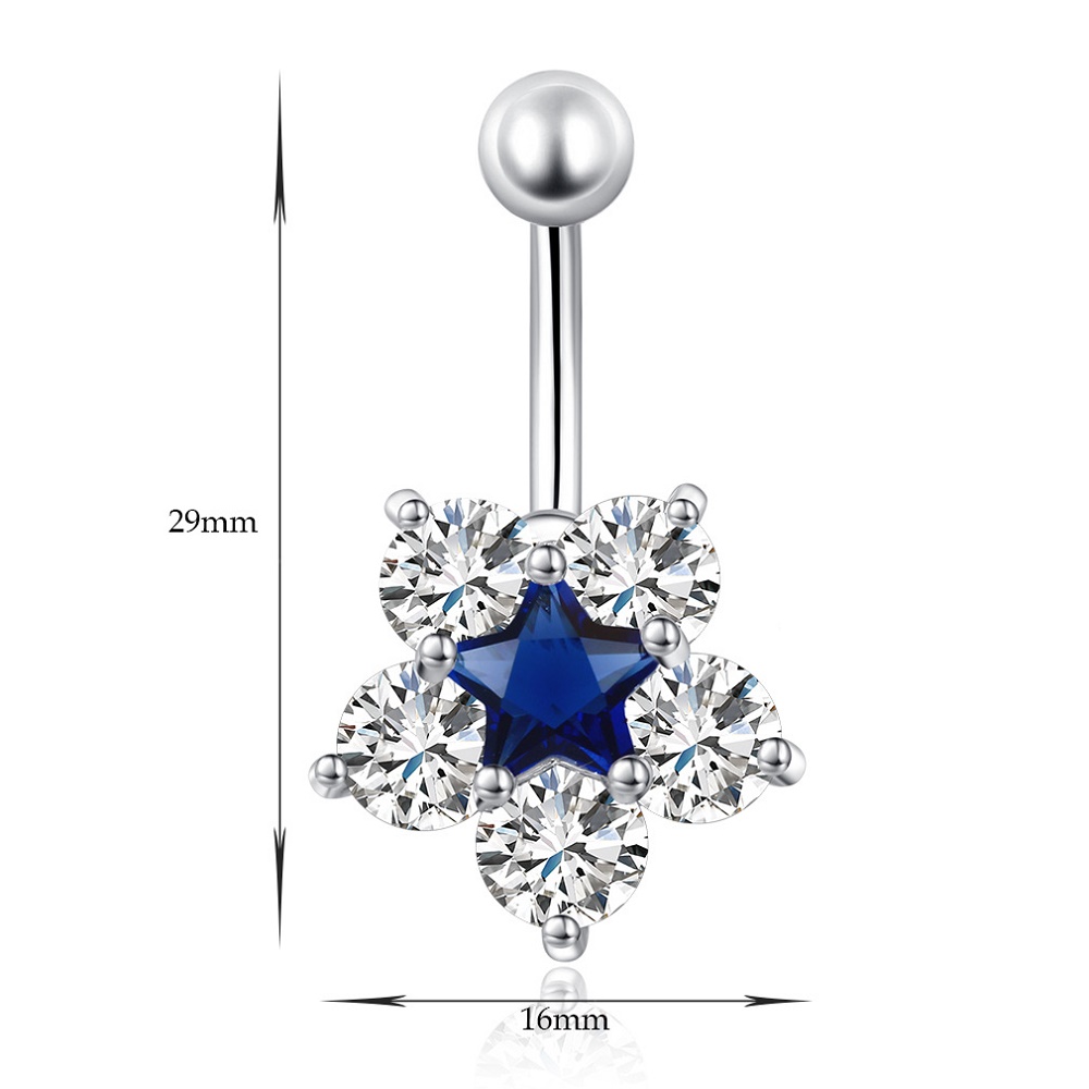 imagem ESTRELA FLOR - PIERCING DE AÇO CIRURGICO COM CRISTAIS DE SWAROVSKI