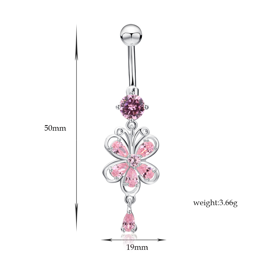 imagem FLOR - PIERCING DE AÇO CIRURGICO COM CRISTAIS DE SWAROVSKI