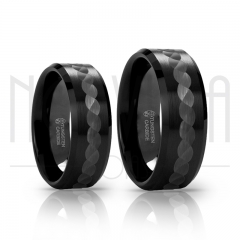 imagem ETERNAL CHAIN BLACK SHINE - ALIANÇA DE TUNGSTÊNIO COM ACABAMENTO PRETO FOSCO