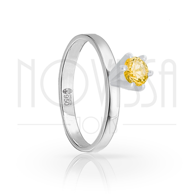 imagem GIRASSOL - ANEL DE PRATA 950 COM LINDO CRISTAL DE SWAROVSKI