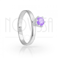 imagem VIOLETA - ANEL DE PRATA 950 COM LINDO CRISTAL DE SWAROVSKI