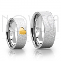 imagem MY LOVE IS YOURS - ALIANÇAS DE PRATA 950 , ACABAMENTO DIAMANTADO COM OURO 18K