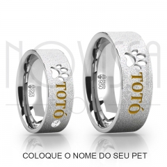 imagem PET - ANEL DE PRATA 950, COM ACABAMENTO DIAMANTADO E SWAROVSKI