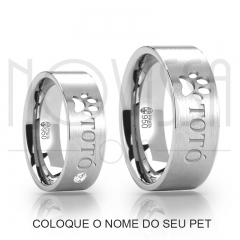 imagem LOVE PET - ALIANÇAS DE PRATA 950 COM/SEM SWAROVSKI, ACABAMENTO FOSCO