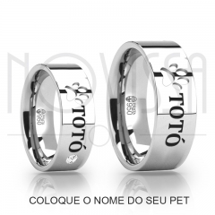 imagem LOVE PET - ALIANÇAS DE PRATA 950 COM/SEM SWAROVSKI, ACABAMENTO EM ALTO BRILHO