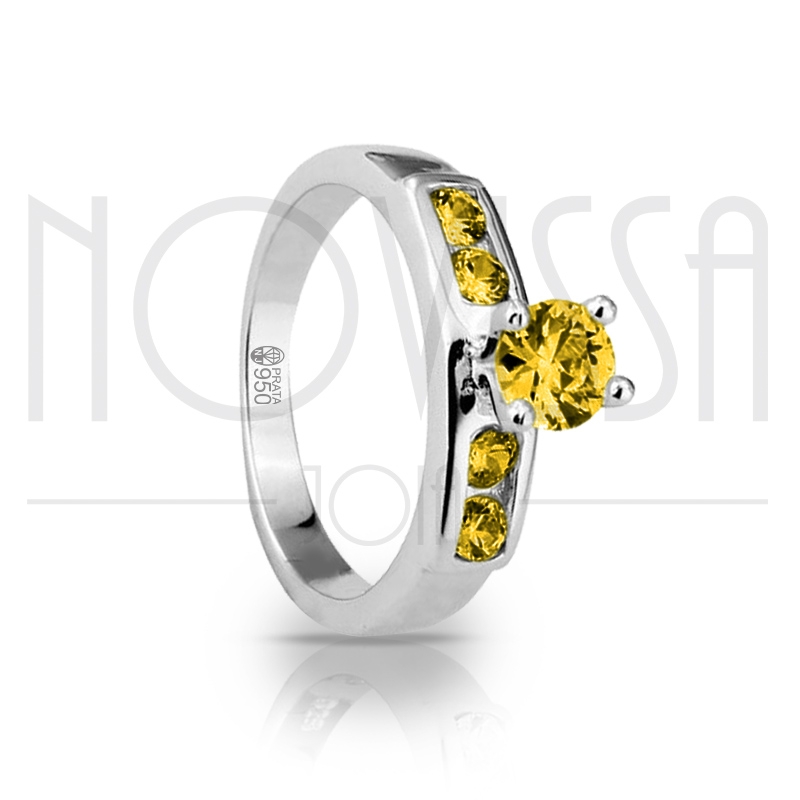 imagem GIRASSOL -  ANEL DE PRATA 950 COM LINDOS CRISTAIS DE SWAROVSKI