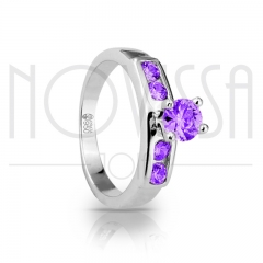 imagem VIOLETA - ANEL DE PRATA 950 COM LINDOS CRISTAIS DE SWAROVSKI