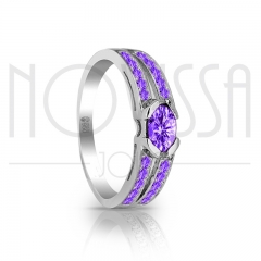 imagem VIOLETA - ANEL DE PRATA 950 COM LINDOS CRISTAIS DE SWAROVSKI