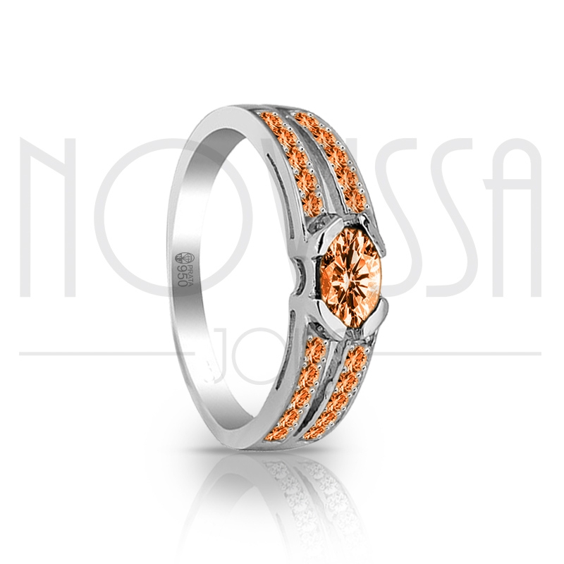 imagem CRISÂNTEMO - ANEL DE PRATA 950 COM LINDO CRISTAL DE SWAROVSKI