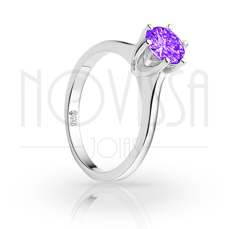 imagem VIOLETA - ANEL DE PRATA 950 COM LINDO CRISTAL DE SWAROVSKI