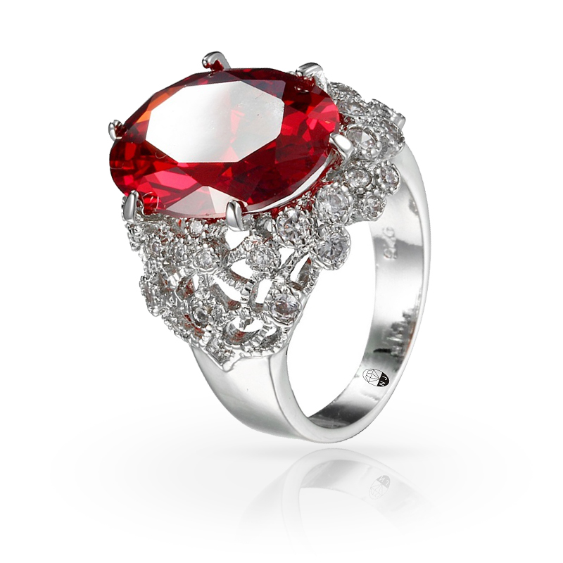 imagem #DIVA RUBI RED# ANEL FOLHEADO A PRATA 925S COM UM LINDO CRISTAL DE SWAROVSKI #RUBI VERMELHO#