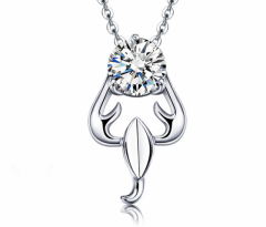 imagem DELICADO COLAR DE PRATA 925S COM UM LINDO CRISTAL DE SWAROVSKI