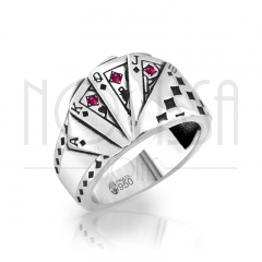 imagem ANEL ROYAL STRAIGHT FLUSH - PRATA 950 EM ALTO BRILHO