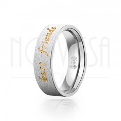 imagem BEST FRIENDS - ANEL DE PRATA 950 COM ACABAMENTO DIAMANTADO E OURO 