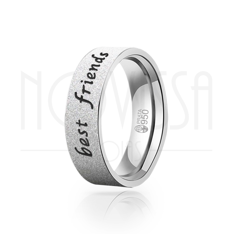 imagem BEST FRIENDS - ANEL DE PRATA 950 COM ACABAMENTO DIAMANTADO E PRETO