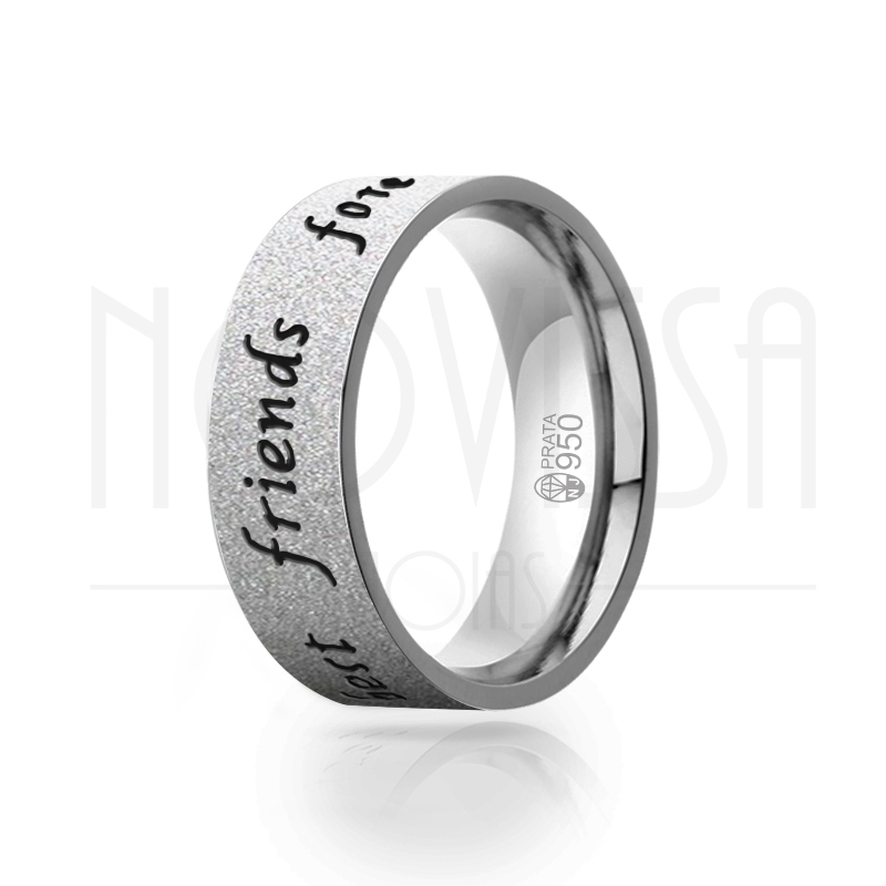 imagem BEST FRIENDS FOREVER - ANEL DE PRATA 950 COM ACABAMENTO DIAMANTADO E PRETO