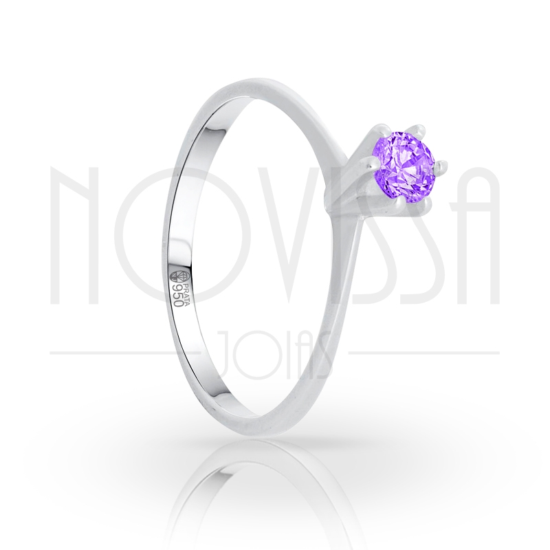 imagem VIOLETA - ANEL DE PRATA 950 COM LINDO CRISTAL DE SWAROVSKI