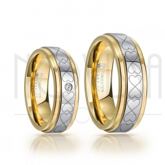 imagem LOVELY - ALIANÇAS DE TUNGSTÊNIO MAGNETIZADA A OURO 18K COM OU SEM SWAROVSKI,  ACABAMENTO DE ALTO BRILHO