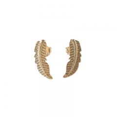 imagem FEATHER - BRINCO FOLHEADO Á OURO 18K