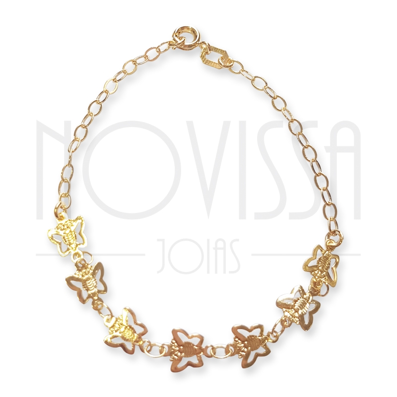 imagem BUTTERFLY - PULSEIRA FOLHEADO A OURO 18K