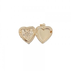 imagem  RELICÁRIO HEART ESTAMPADO ESTRELA 6 PONTAS - PINGENTE FOLHEADO Á OURO 18K