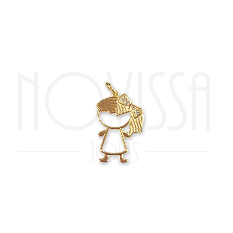 imagem MENINA LAÇO - PINGENTE FOLHEADO Á OURO 18K