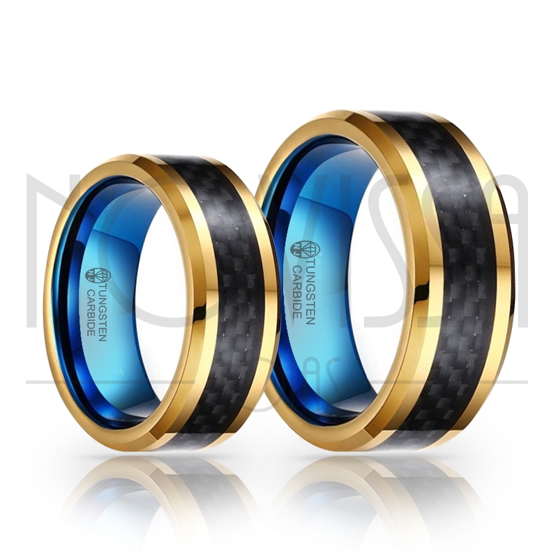 imagem FIBRA GOLD - LUXUOSA ALIANÇA DE TUNGSTÊNIO COM ACABAMENTO EM ALTO BRILHO