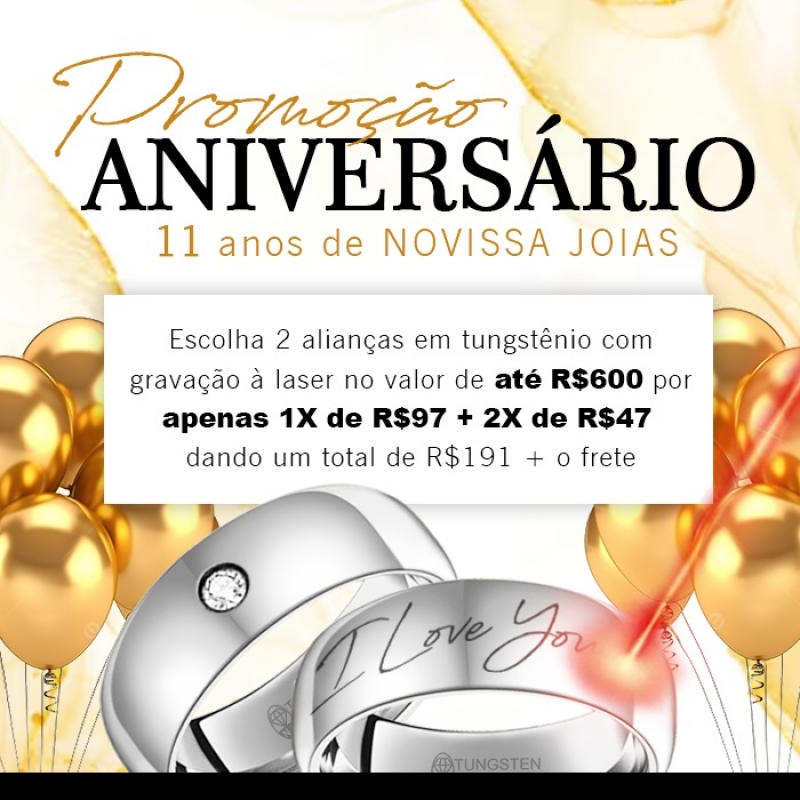 imagem ANIVERSÁRIO DE 11 ANOS NOVISSA JOIAS (*Essa promoção esta temporariamente esgotada, voltara em breve*)