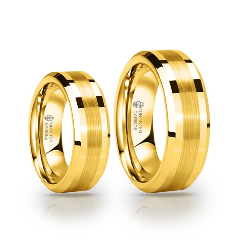 imagem HIMENEU - ALIANÇA DE TUNGSTÊNIO MAGNETIZADA A OURO 18K