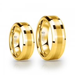 imagem HIMENEU - ALIANÇA DE TUNGSTÊNIO MAGNETIZADA A OURO 18K