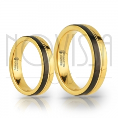 imagem CRESSIDA - ALIANÇA DE TUNGSTÊNIO MAGNETIZADA A OURO 18K