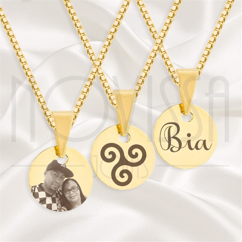 imagem CORDÃO COM MEDALHA - FOLHEADA A OURO* 1,5cm