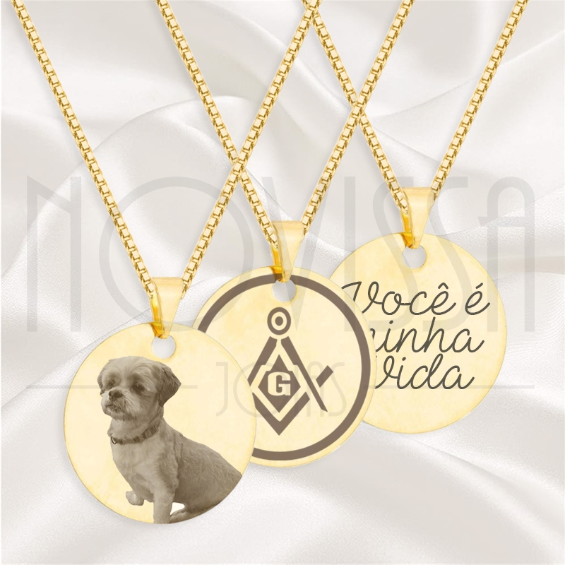 imagem CORDÃO COM MEDALHA - FOLHEADA A OURO* 1,8cm