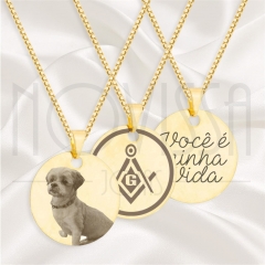 imagem CORDÃO COM MEDALHA - FOLHEADA A OURO* 1,8cm