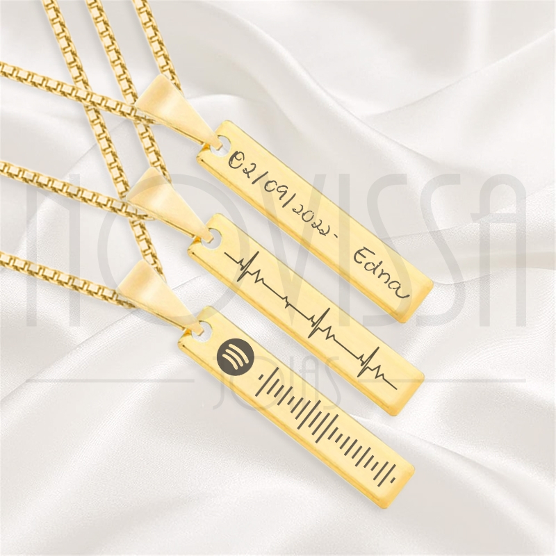 imagem CORDÃO COM MEDALHA - FOLHEADA A OURO* 2.0cm x 0,5cm