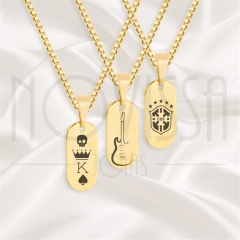 imagem CORDÃO COM MEDALHA - FOLHEADA A OURO* 1,7cm x 0,7cm