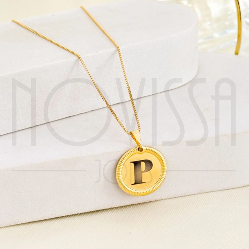 imagem CORDÃO COM MEDALHA - FOLHEADA A OURO