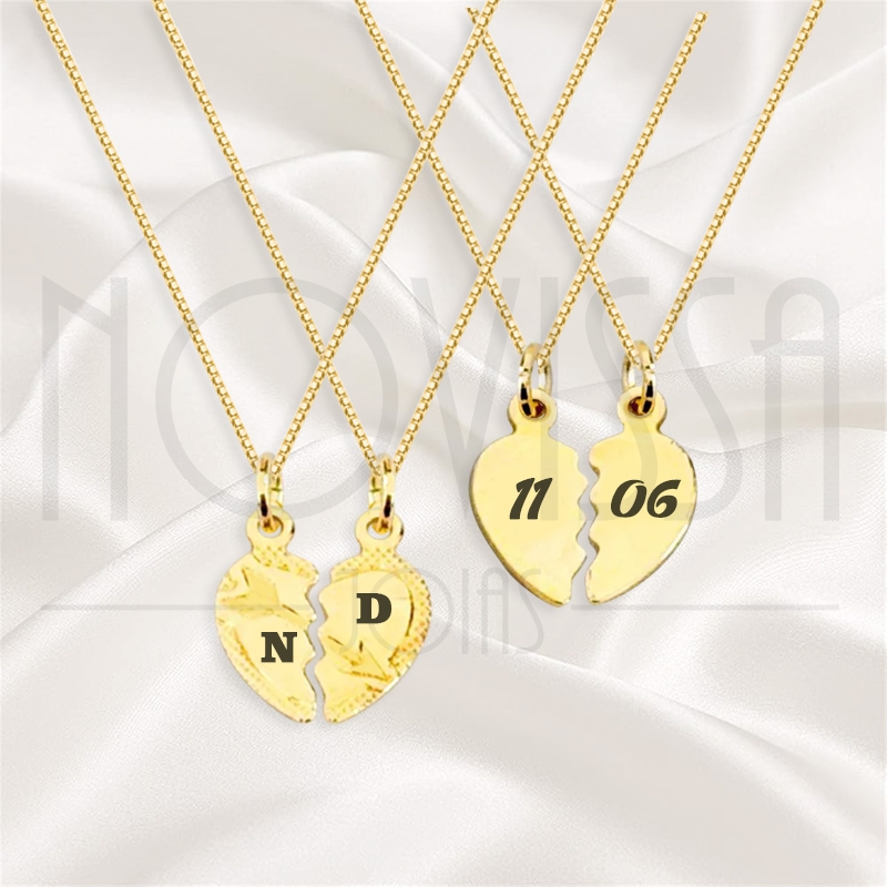 imagem CORDÃO COM MEDALHA - BREAK HEART - FOLHEADA A OURO