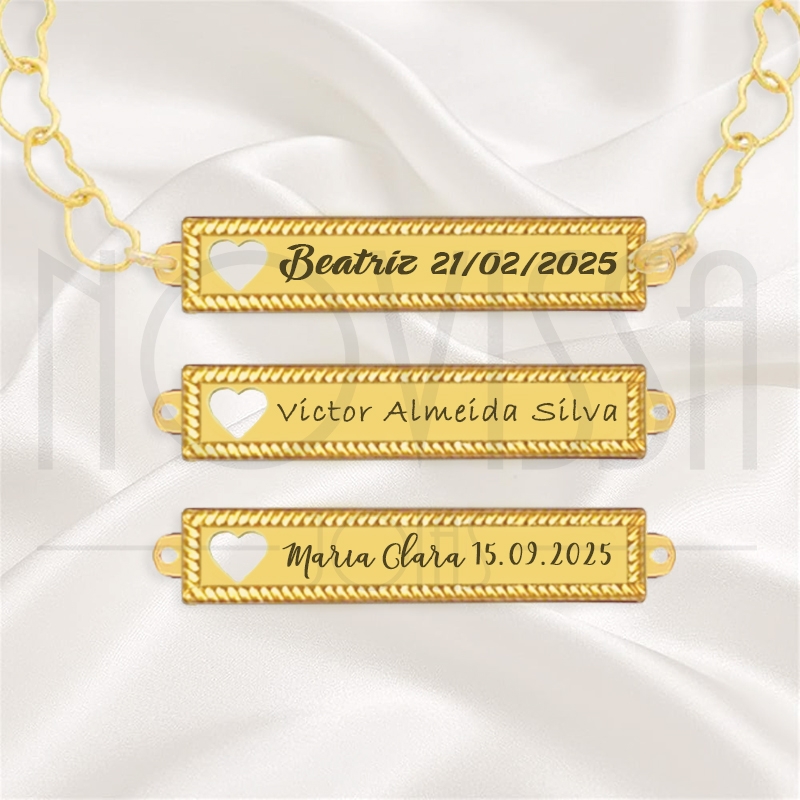 imagem PULSEIRA COM MEDALHA - GOLD BABY - FOLHEADA A OURO