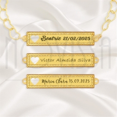 imagem PULSEIRA COM MEDALHA - GOLD BABY - FOLHEADA A OURO