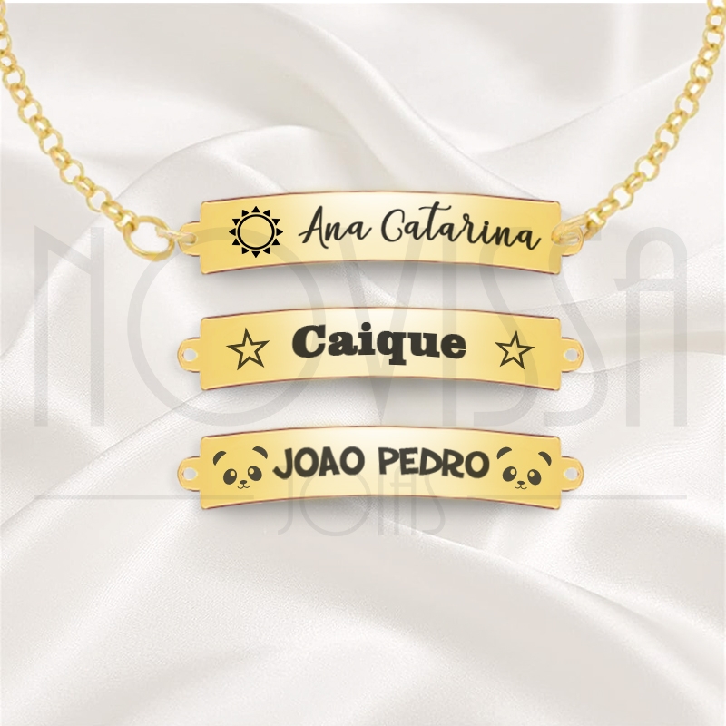 imagem PULSEIRA COM MEDALHA - SUNSHINE - FOLHEADA A OURO